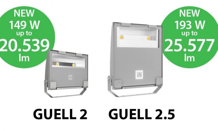 Nuovi modelli per la serie GUELL, i proiettori professionali da esterno di Performance iN Lighting