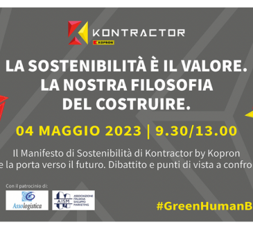 “La Sostenibilità è il Valore. La nostra Filosofia del costruire. Il Manifesto di Kontractor by Kopron apre la porta verso il futuro. Dibattito e punti di vista a confronto”.