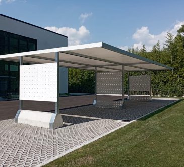 CAR-PARK®, la nuova pergola di design che protegge le auto dal sole e dalla grandine.