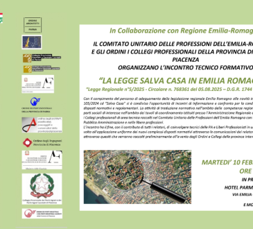 Convegno “LA LEGGE SALVA CASA IN EMILIA ROMAGNA”