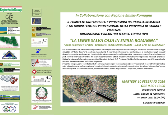 Convegno “LA LEGGE SALVA CASA IN EMILIA ROMAGNA”