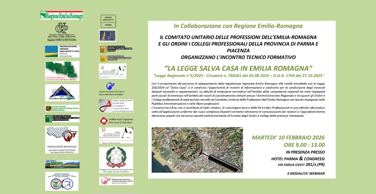Convegno “LA LEGGE SALVA CASA IN EMILIA ROMAGNA”
